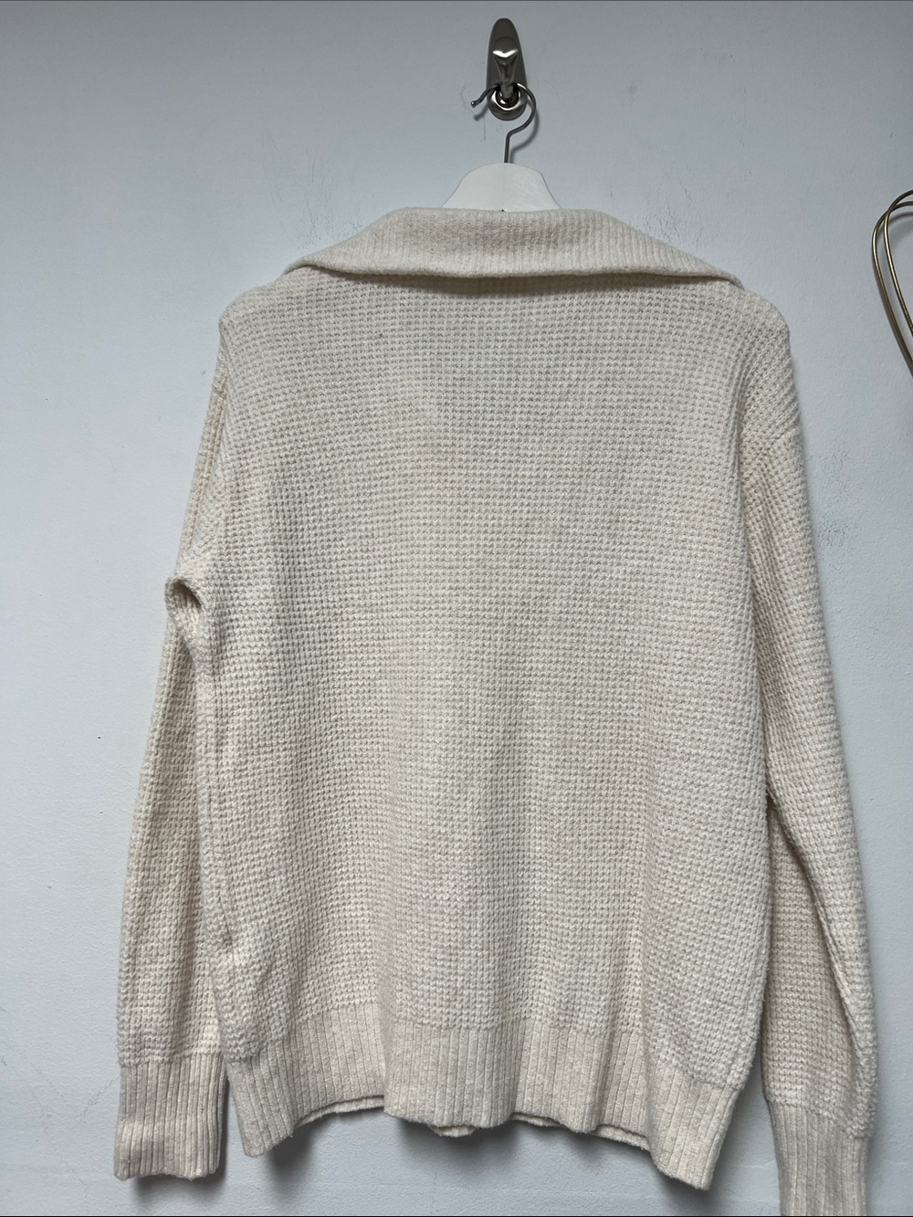 aerie Cream Button collar Knit Pullover size XS - Picture 3 of 7